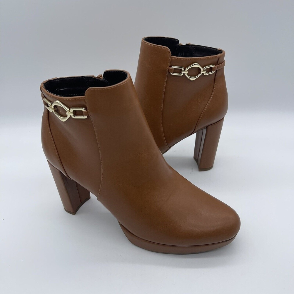 Naturalizer Berri‎ Women's Size 11 Ankle Boots Tawny Brown Casual Platform Boots